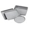 4 Pieces Baking Set Bakeware Steel Nonstick Toaster Oven Pan Set, Gray